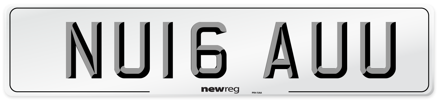 NU16 AUU Number Plate from New Reg